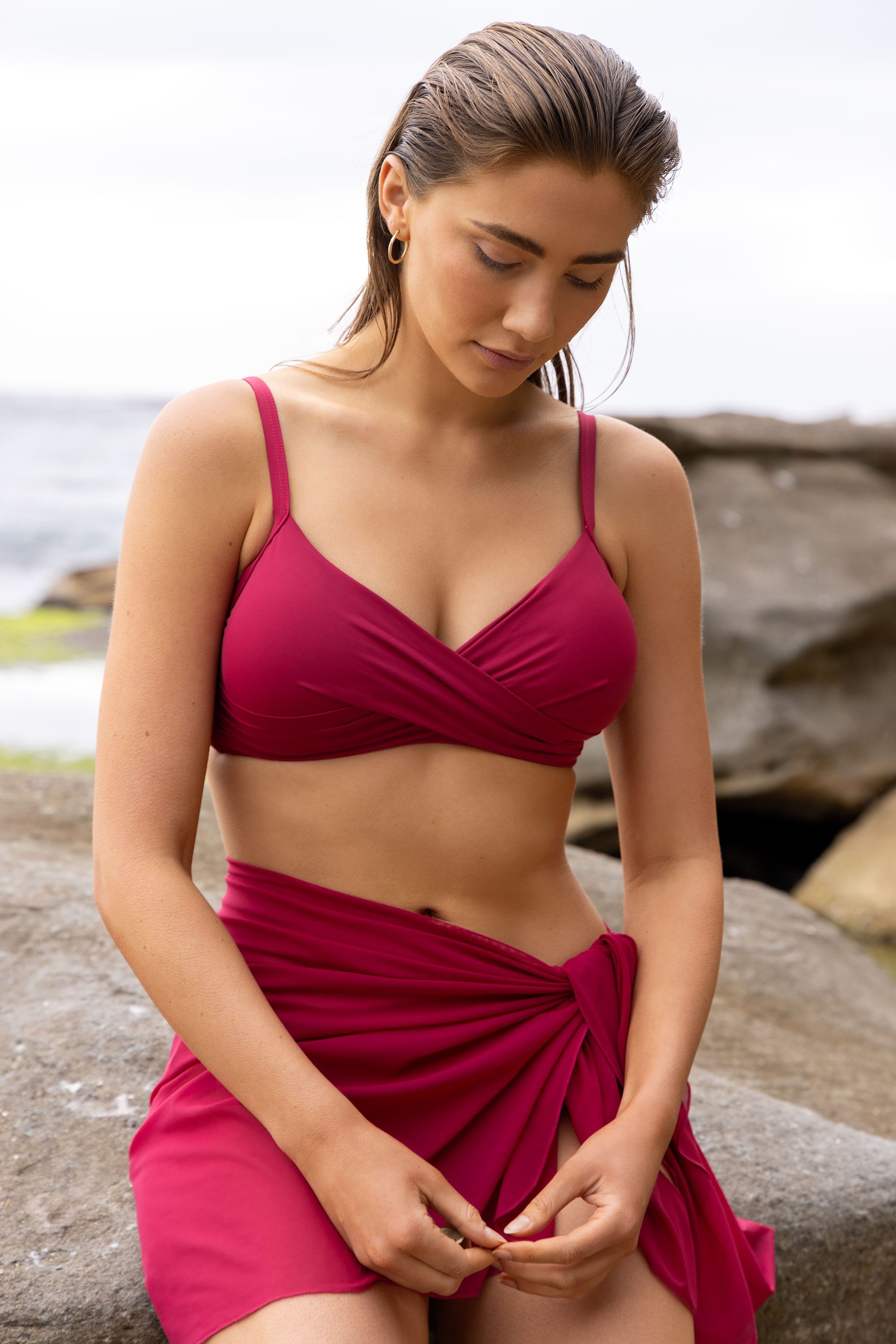 Basix Mini Mesh Sarong-Sangria