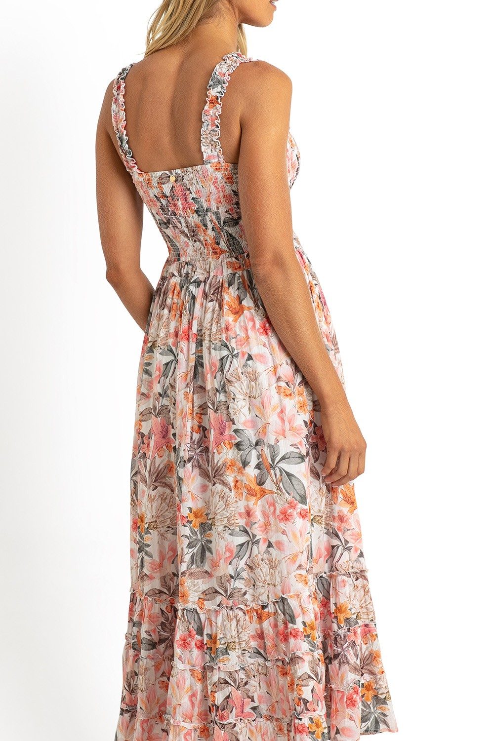 Rome Shirred Sun Dress-White