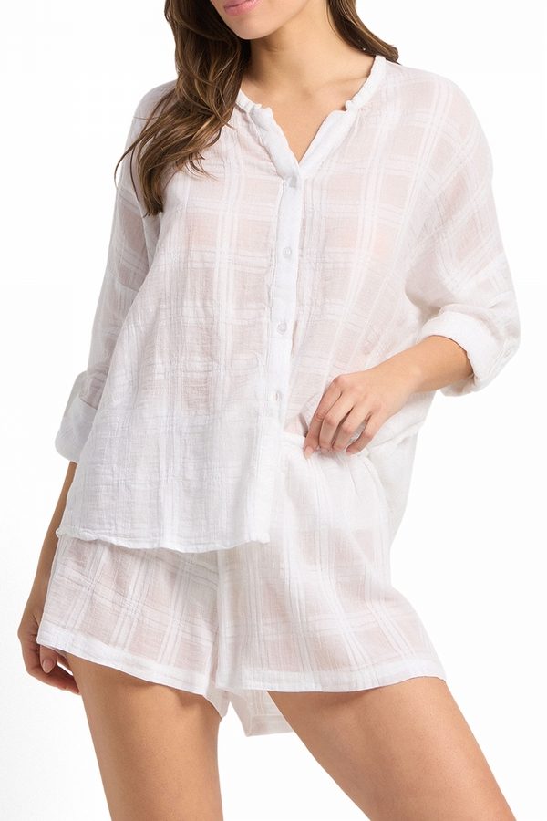Picnic Soft Collar Button Shirt White