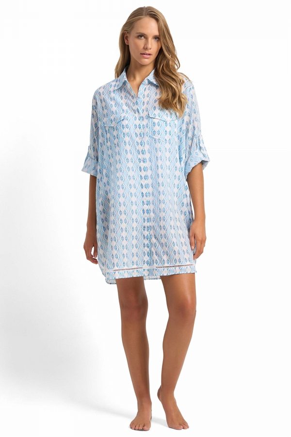 Delight Ladder Button Through Shirt Ink