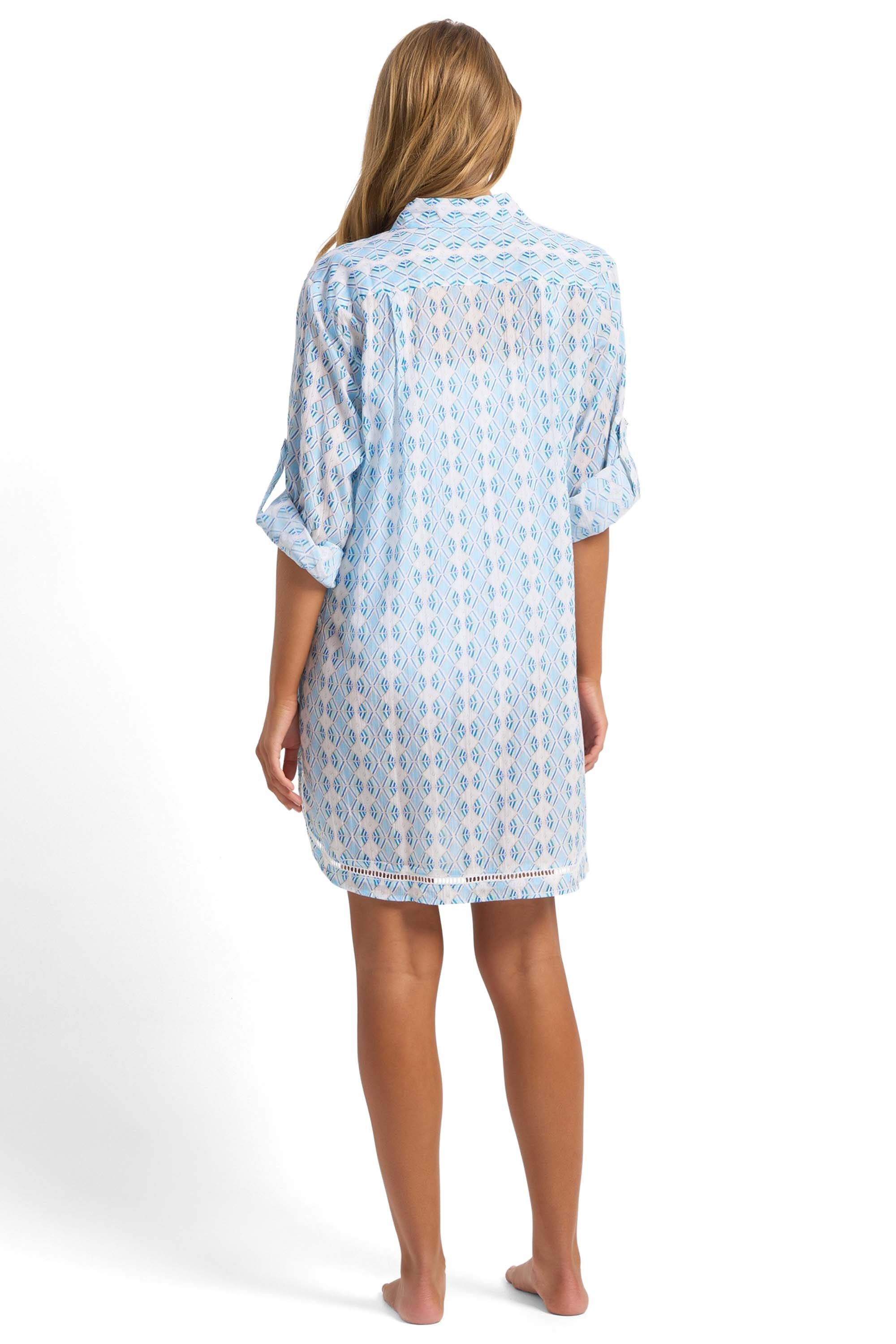 Delight Ladder Button Through Shirt-Ink