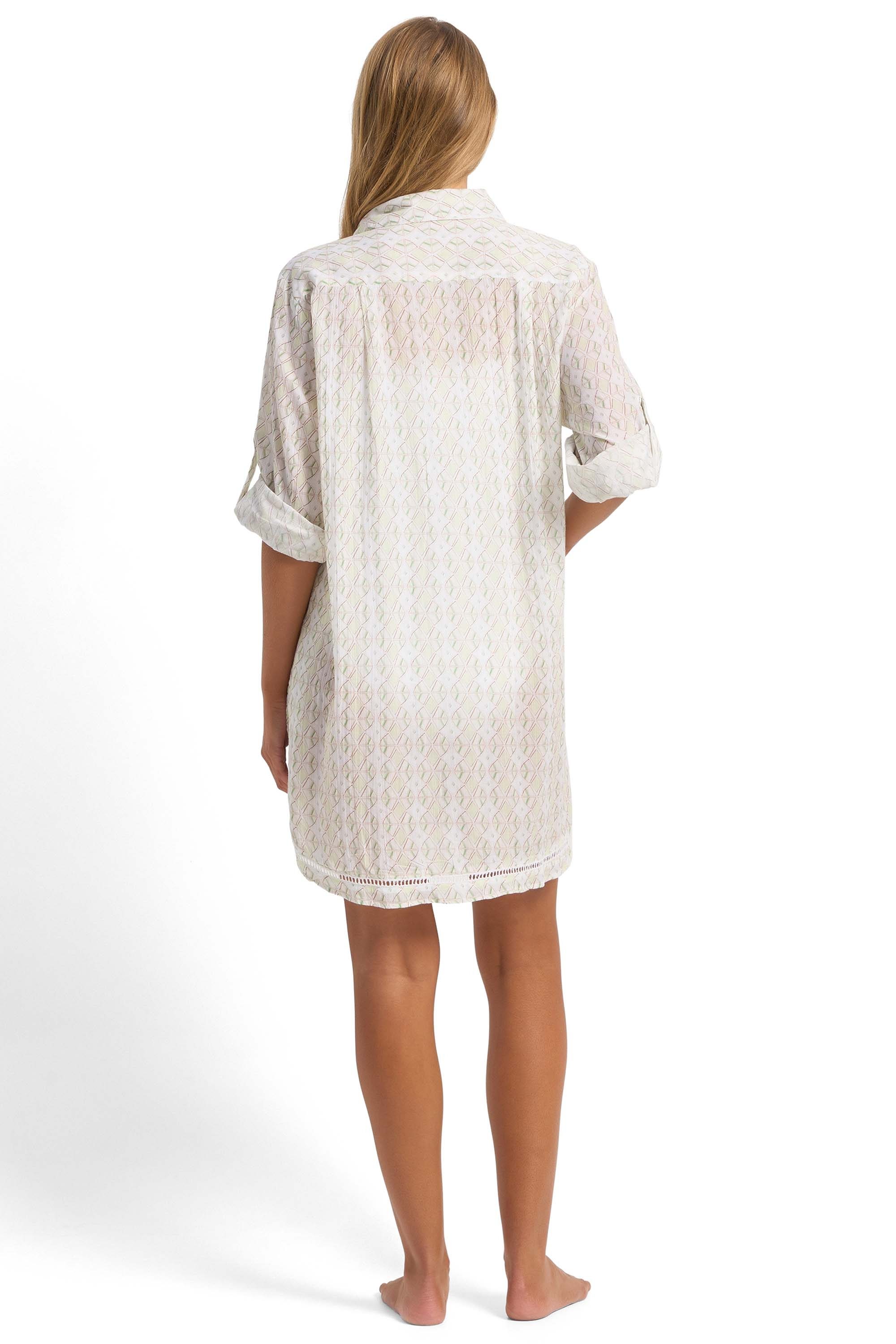 Delight Ladder Button Through Shirt-Seaweed