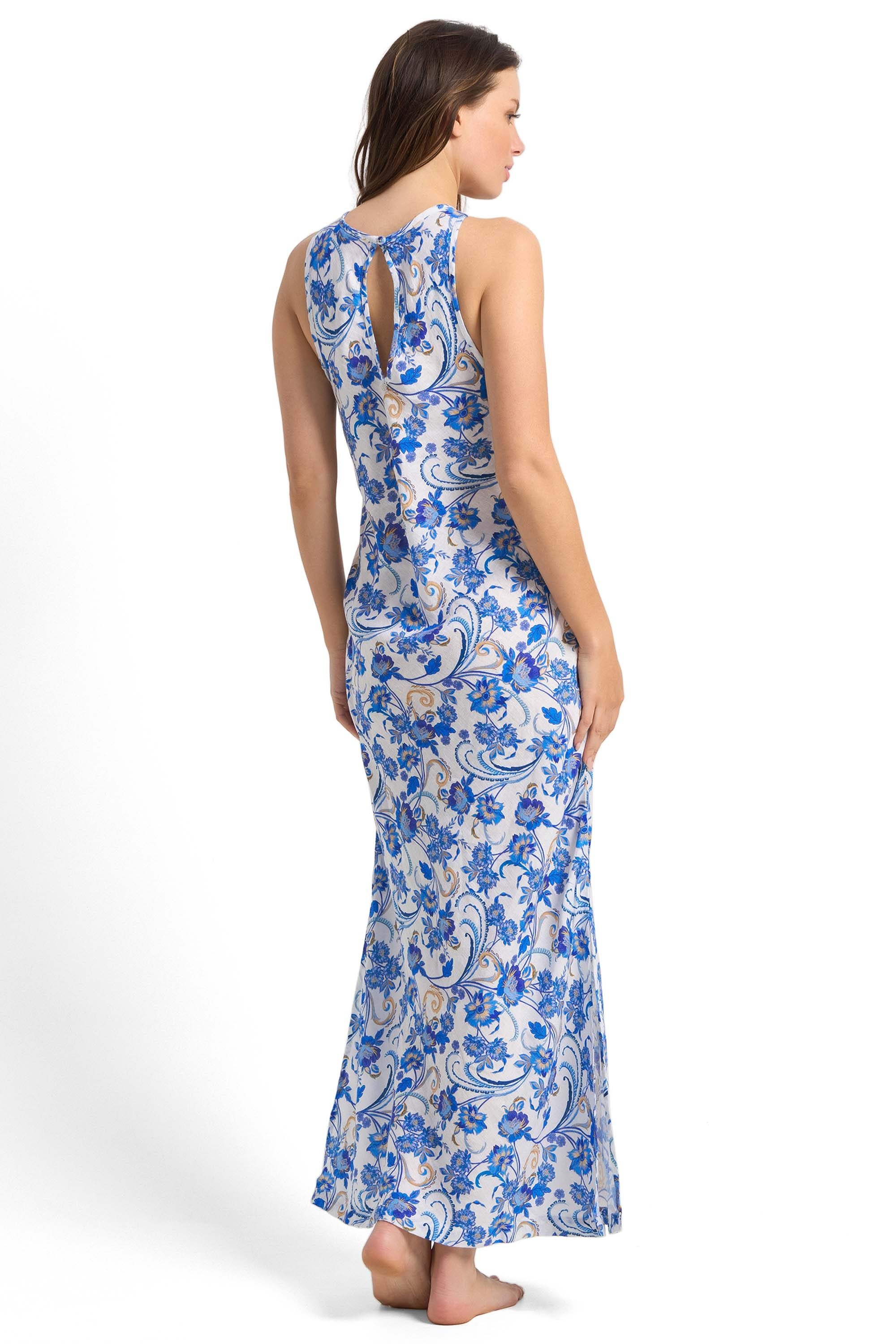 Sicily Bias Maxi Dress-White