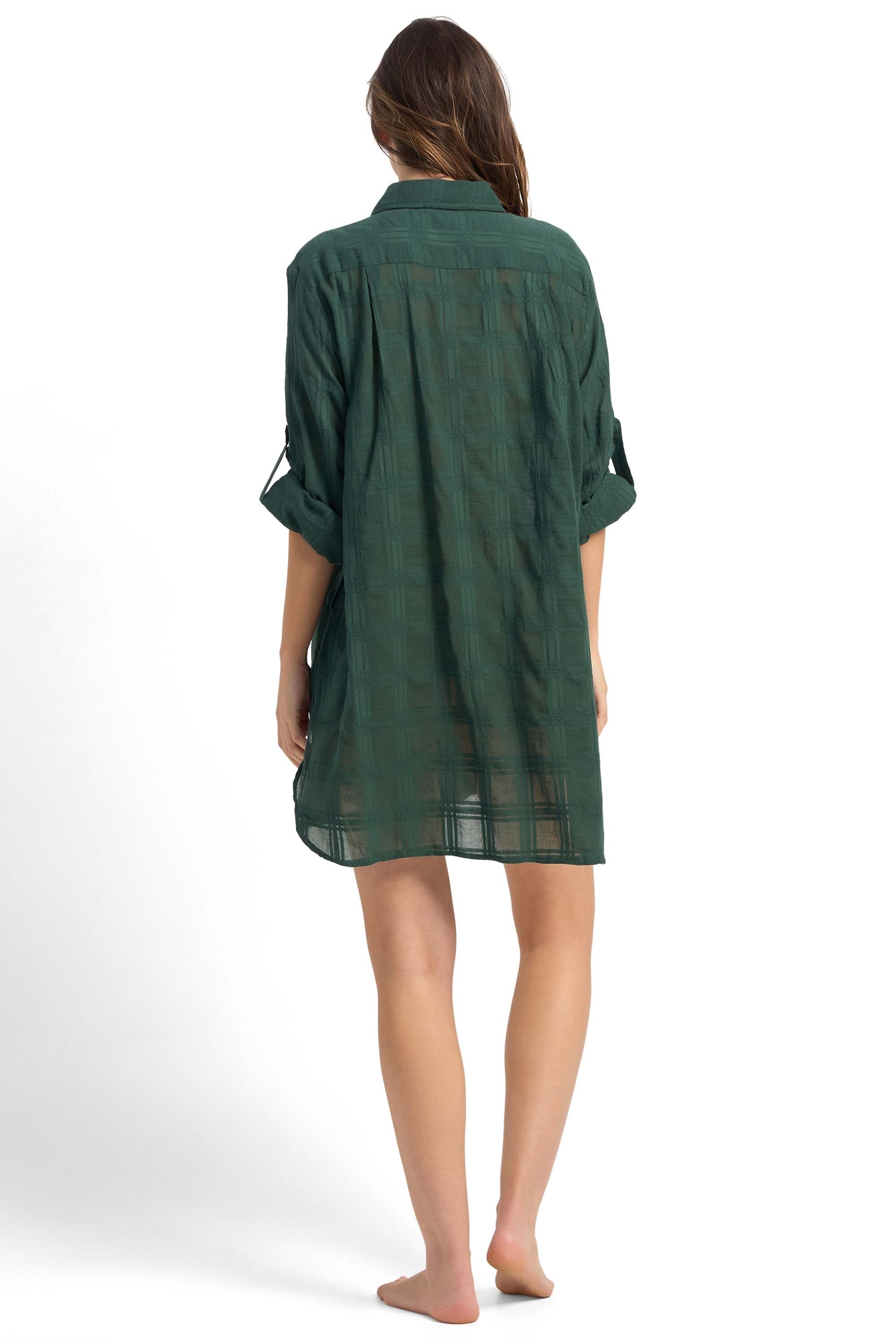 Picnic Button Through Shirt-Seaweed